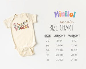 Personalized Wild Flower flower design on Baby Natural 6-9 months US kids numeric