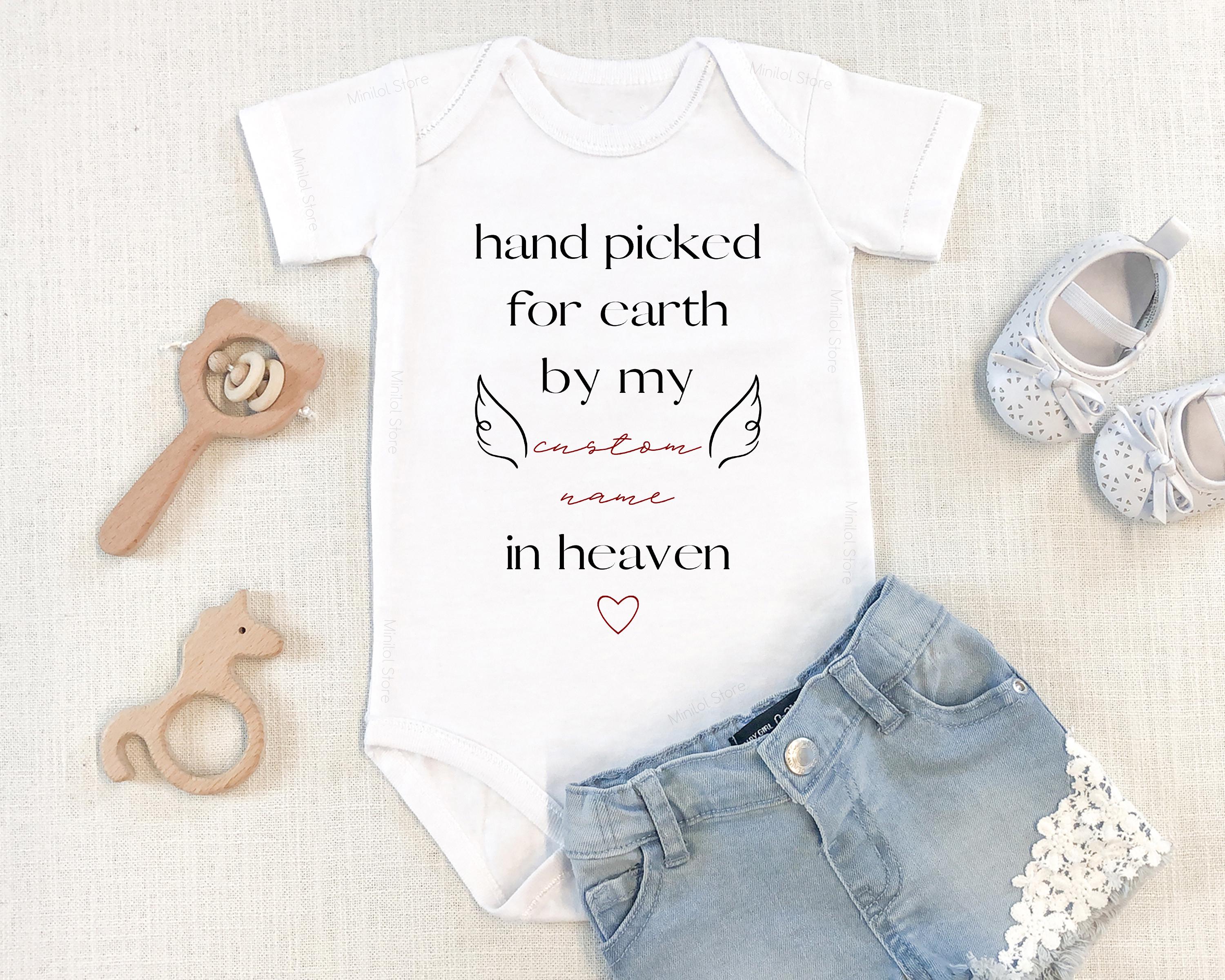 Handpicked For Earth Onesie®, In Heaven Onesie®, Baby Announcement Onesie®, Custom Baby Reveal Onesie®, Heaven Sent Onesie®, New Baby Gifts