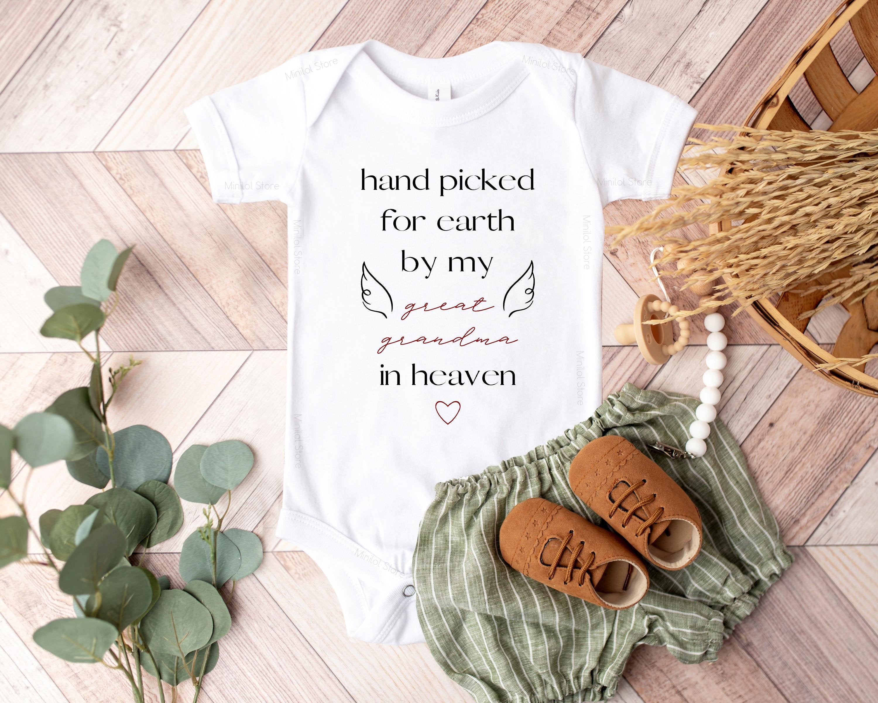 Handpicked For Earth Onesie®, In Heaven Onesie®, Baby Announcement Onesie®, Custom Baby Reveal Onesie®, Heaven Sent Onesie®, New Baby Gifts