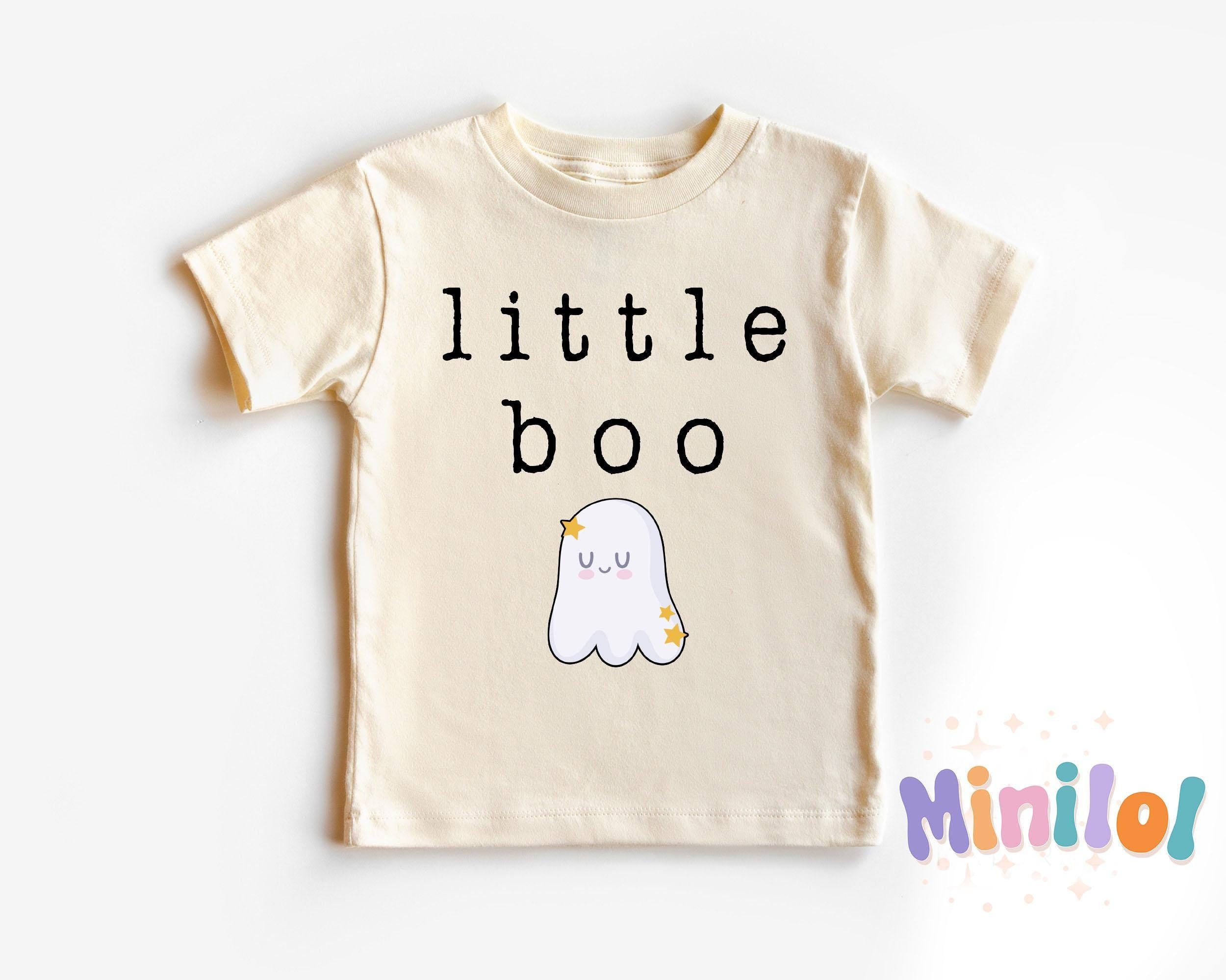 Little Boo Halloween ghost design on Baby Short Sleeve Onesie®
