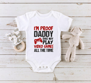 Video Game Reveal Gift for Gamer Parents Gamer game controller design on Baby Short Sleeve Onesie®