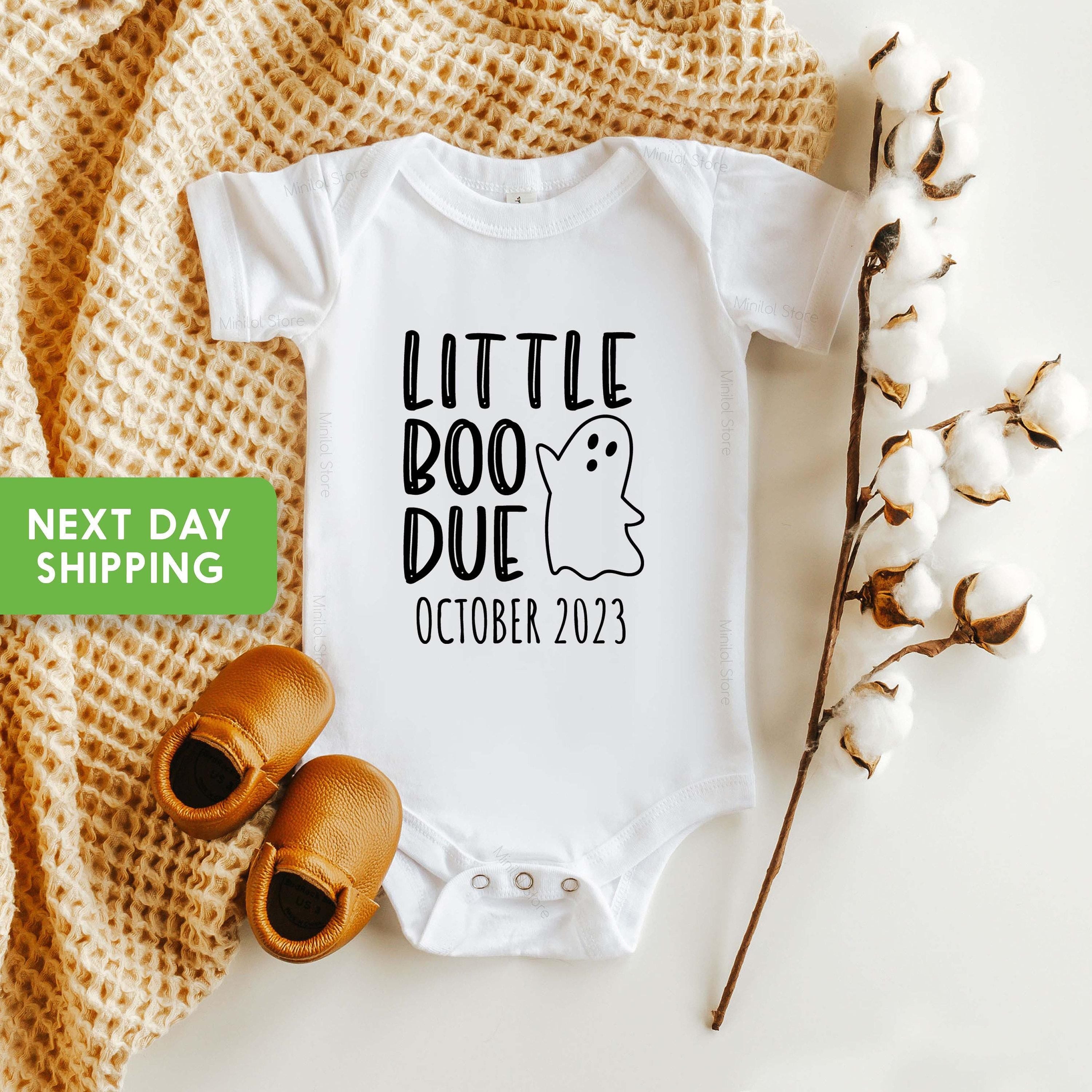 Main product mockup of Personalized Halloween Pregnancy Announcement Onesie®