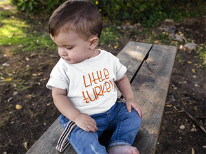 Baby bodysuit and kids shirt style options for Little Turkey