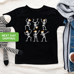 Close-up of the Dancing Skeleton Halloween apparel design