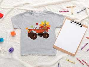 Turkey Monster Truck Thanksgiving Kids Shirt product image 3
