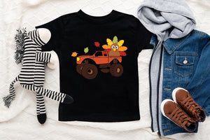 Turkey Monster Truck Thanksgiving Kids Shirt product image 5