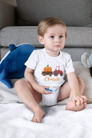 Seasonal apparel color chart for Personalized Farm Tractor Halloween Kids Shirt