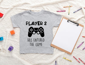 Player 2 Entered the Game game controller design on Baby Short Sleeve Onesie®