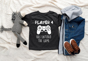 Player 4 Entered the Game game controller design on Baby Short Sleeve Onesie®