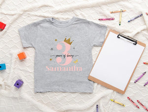 3rd Birthday Three Quarter Kids Shirt birthday product image 4
