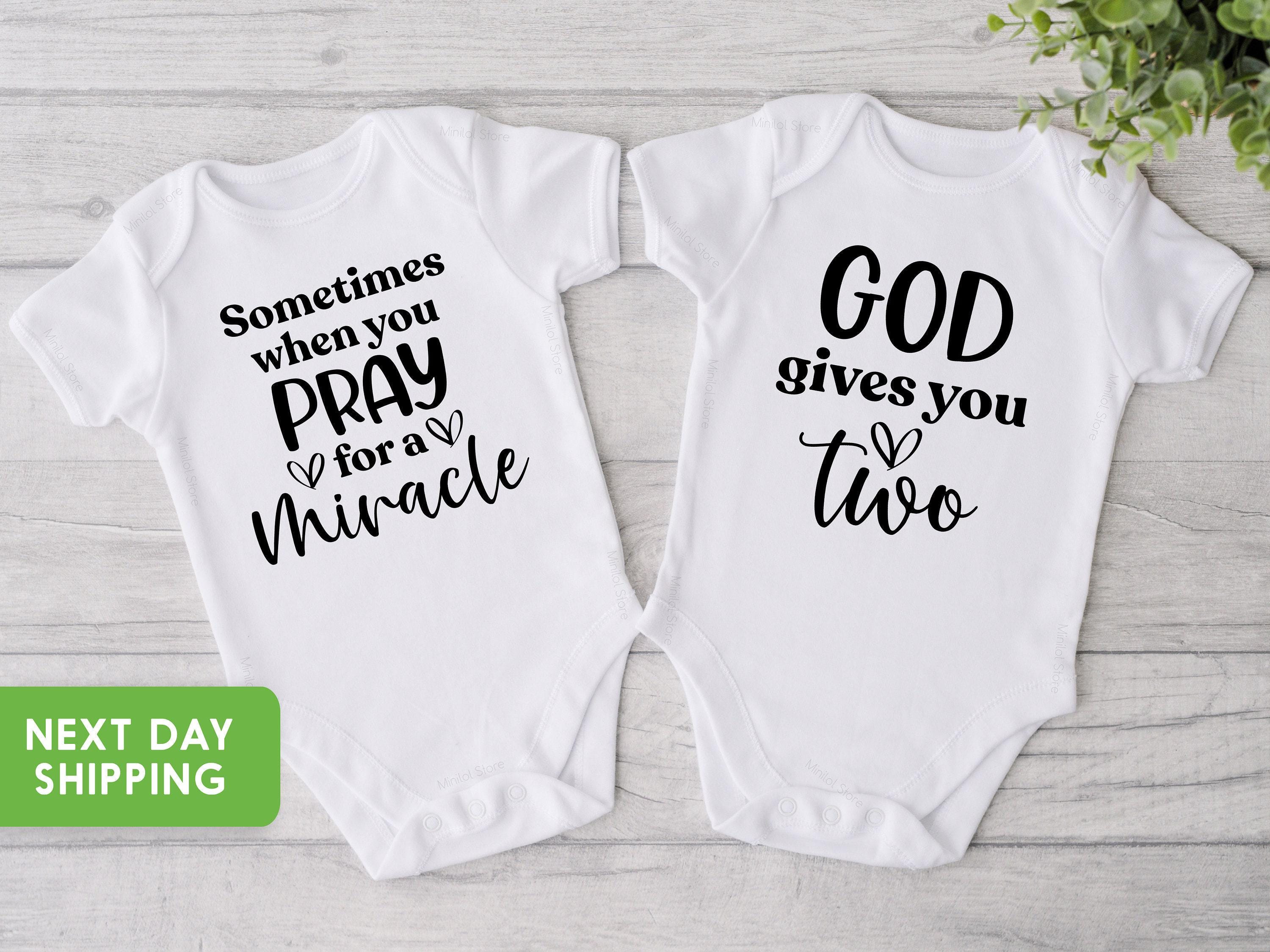 Main pregnancy announcement product mockup for Twin Pregnancy Announcement ®: Miracle Twins Twin Pregnancy Announcement Baby