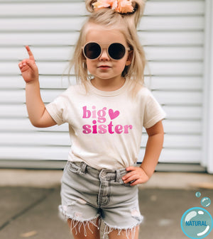 Big Sister Announcement typographic design on Baby Short Sleeve Onesie®