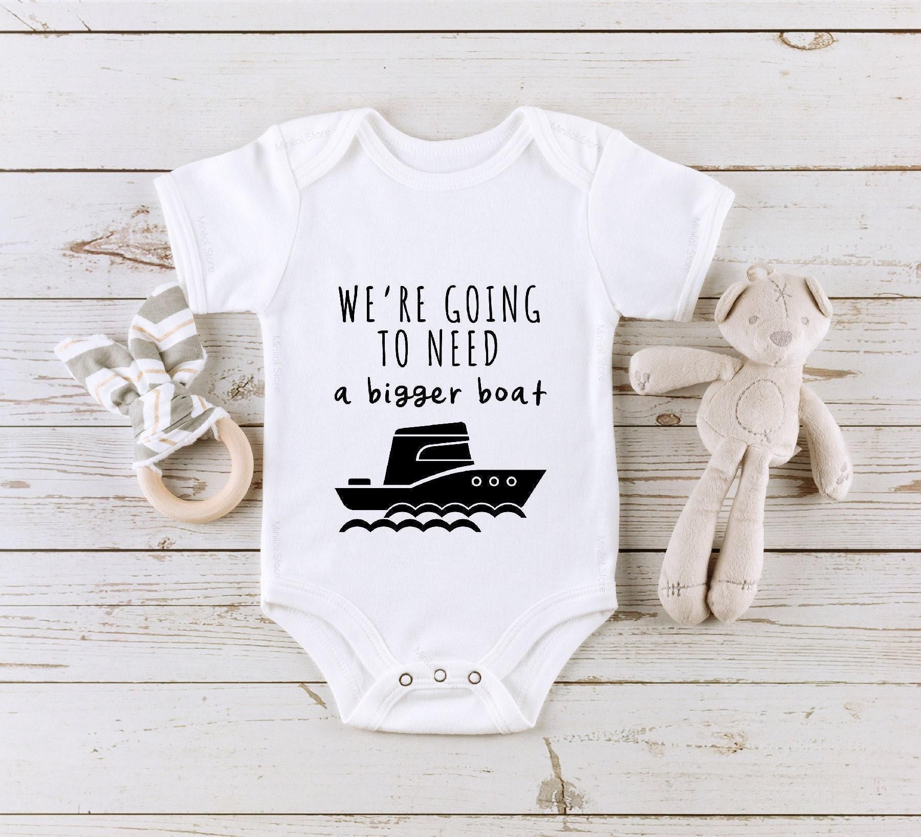 Main pregnancy announcement product mockup for We're Going to Need a Bigger Boat Pregnancy Announcement Baby Announcement