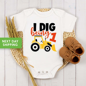 I Dig Being One Construction Birthday Shirt birthday product image 1
