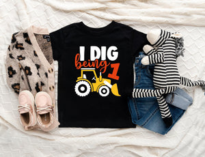 I Dig Being One Construction Birthday Shirt birthday product image 4