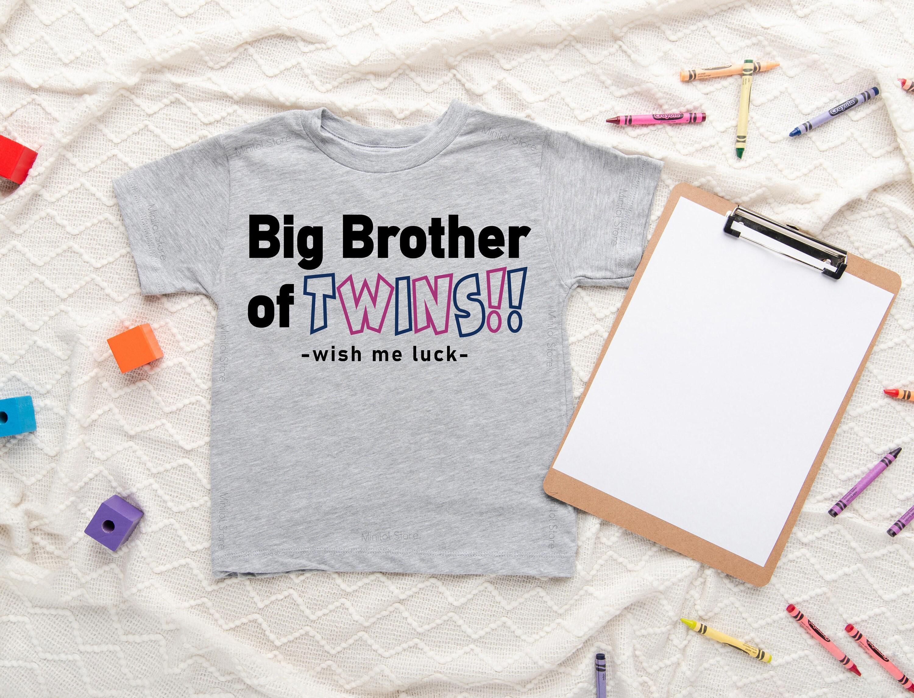 Main pregnancy announcement product mockup for Promoted to Big Brother Twin Pregnancy Announcement Baby Announcement Onesie®