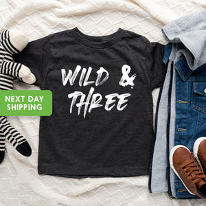 Three & Wild Safari Birthday Shirt birthday product image 1
