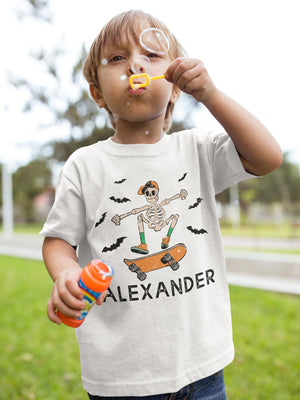 Personalized Skeleton Halloween Kids Shirt product image 6