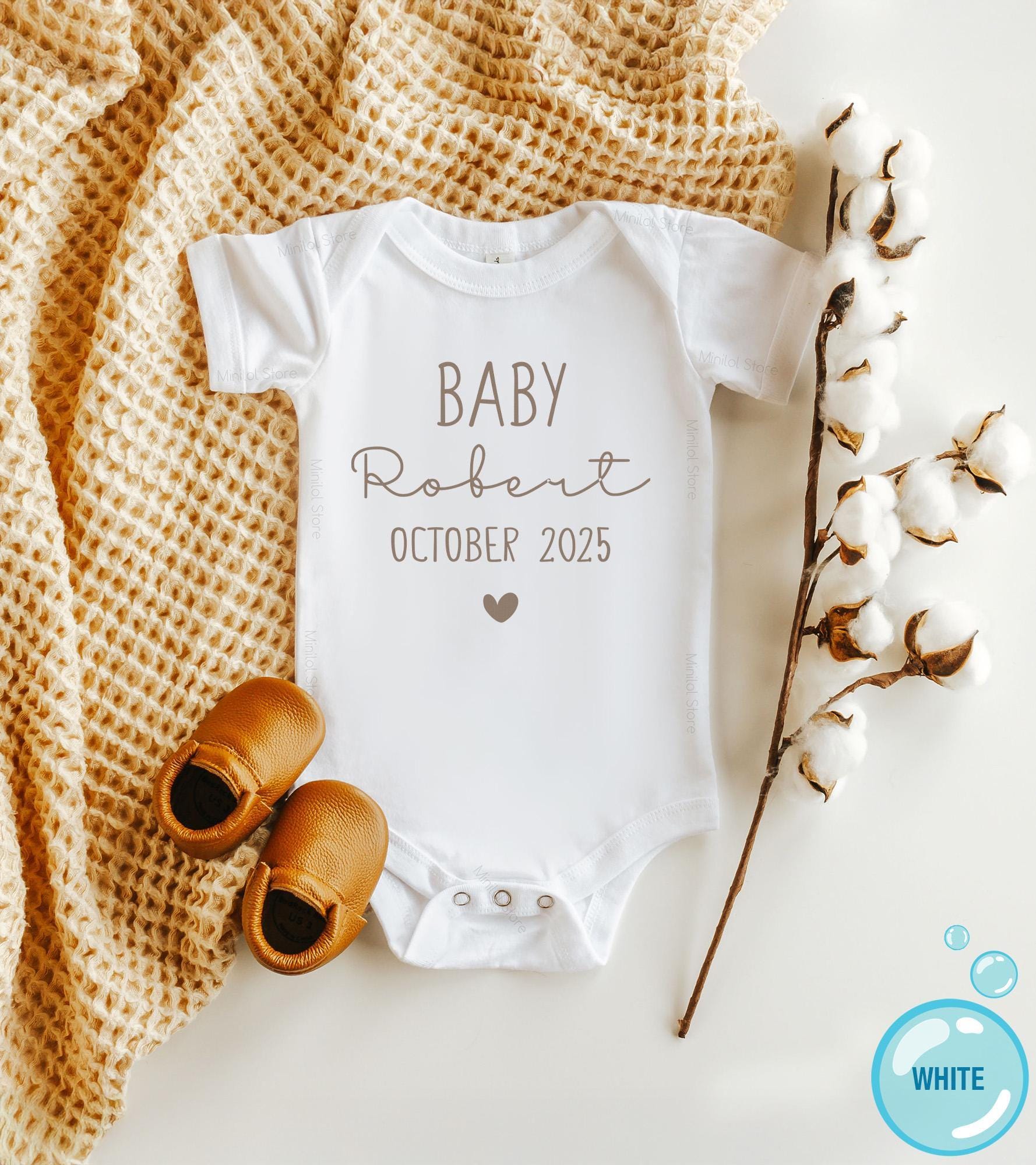 Close-up of the Announcement ® Expecting Due Date Name Coming Soon ® baby announcement design