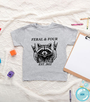 Feral and Four Fourth Birthday Shirt birthday product image 4