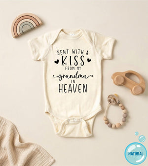 Sent with a Kiss from My Grandma Rainbow rainbow design on Baby Short Sleeve Onesie®