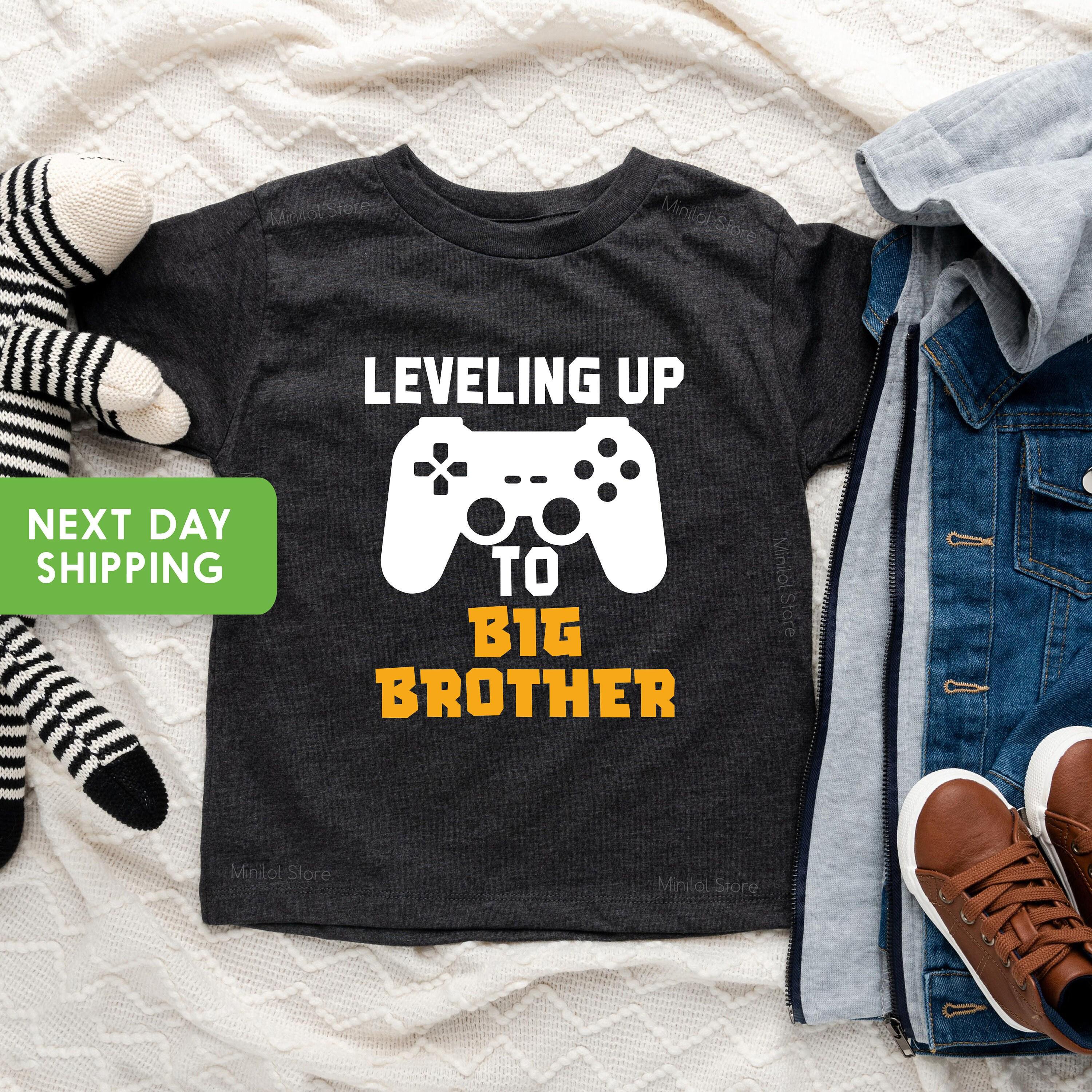 Main pregnancy announcement product mockup for Leveling Up To Big Brother : New Sibling Announcement Gift for Boys Pregnancy