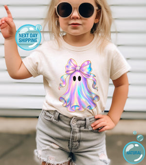 Main product mockup of Girls Ghost Halloween Kids Graphic Tee