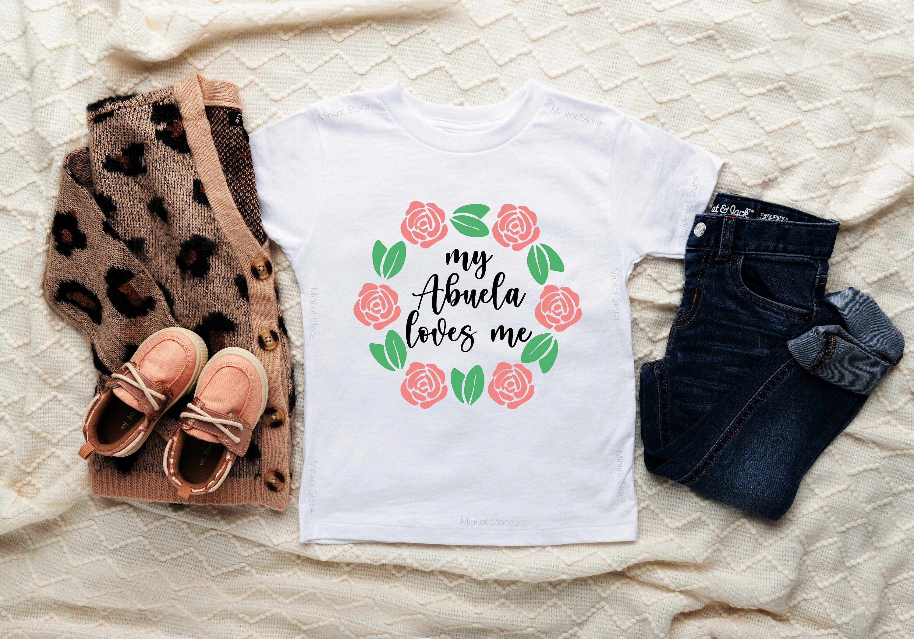 Abuela Onesie® My Abuela Loves Me Baby Onesie® New Abuela Baby Onesie® Cute Baby Onesie® Boho Baby Onesie®