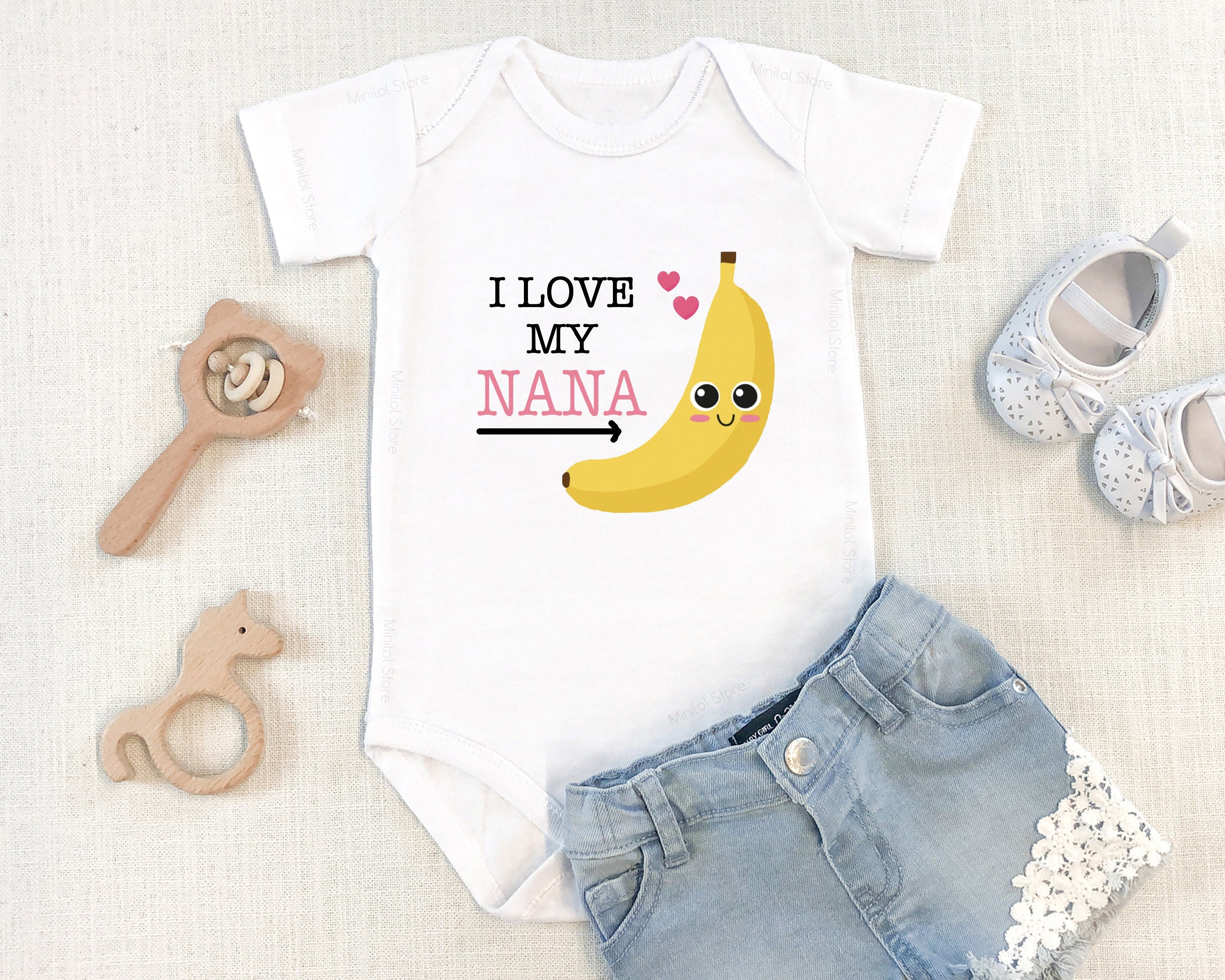 I Love My Nana Onesie®  Funny Baby Clothes, Grandma Onesie®  Baby Shower Gift,  Cute Nana Onesie®