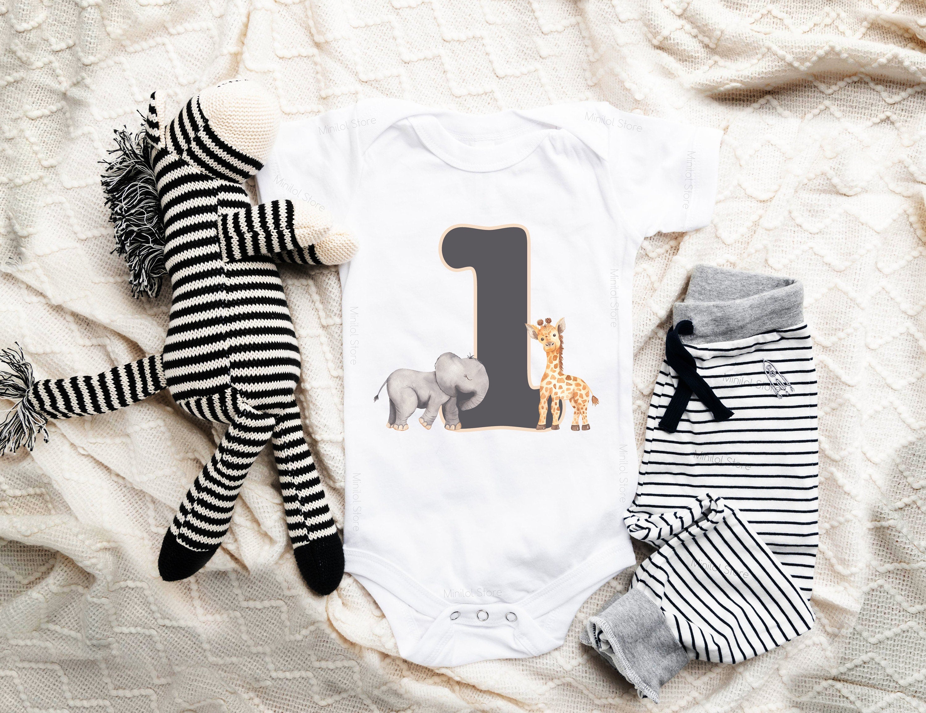 First Birthday Onesie®, The Birthday Boy Onesie®, 1st Birthday Party Safari Cake Smash Jungle, Wild Safari Party Onesie®