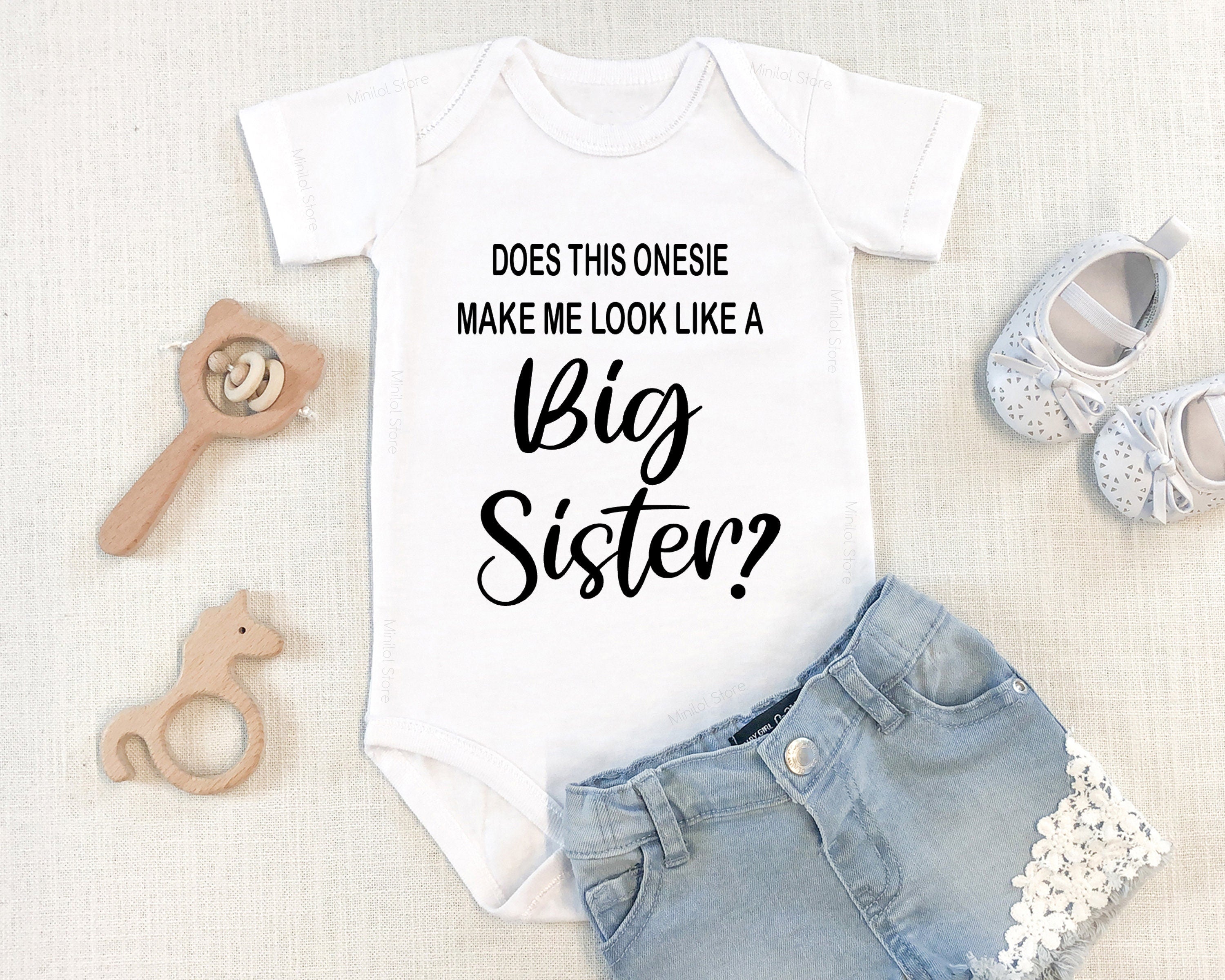 Does This Onesie®Make Me Look Like A Big Sister Onesie®, Baby Bodysuit, Cute Baby