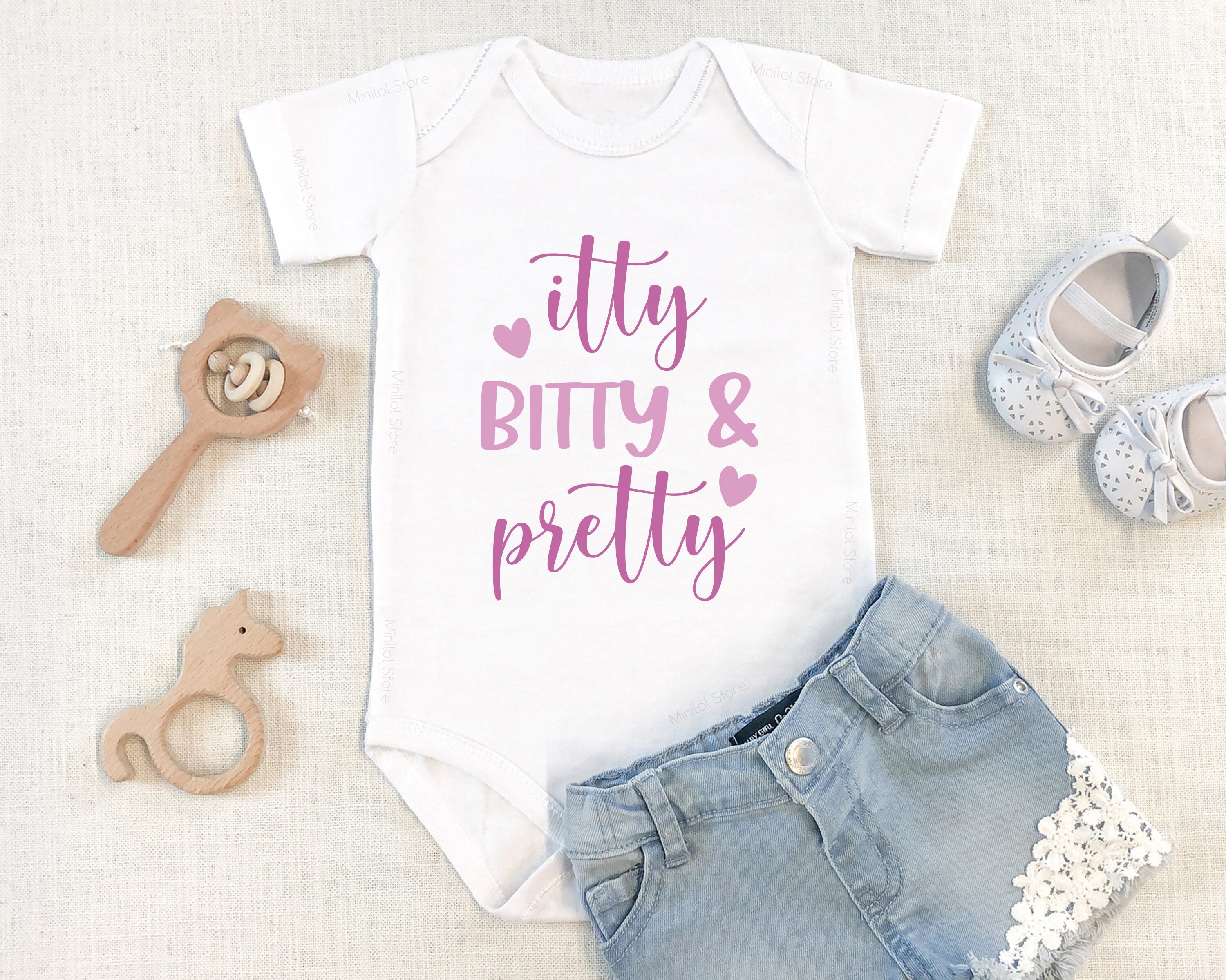 Itty Bitty And Pretty Onesie® Baby Onesie® Baby Onesie® Cute Baby , Baby Shower Gift