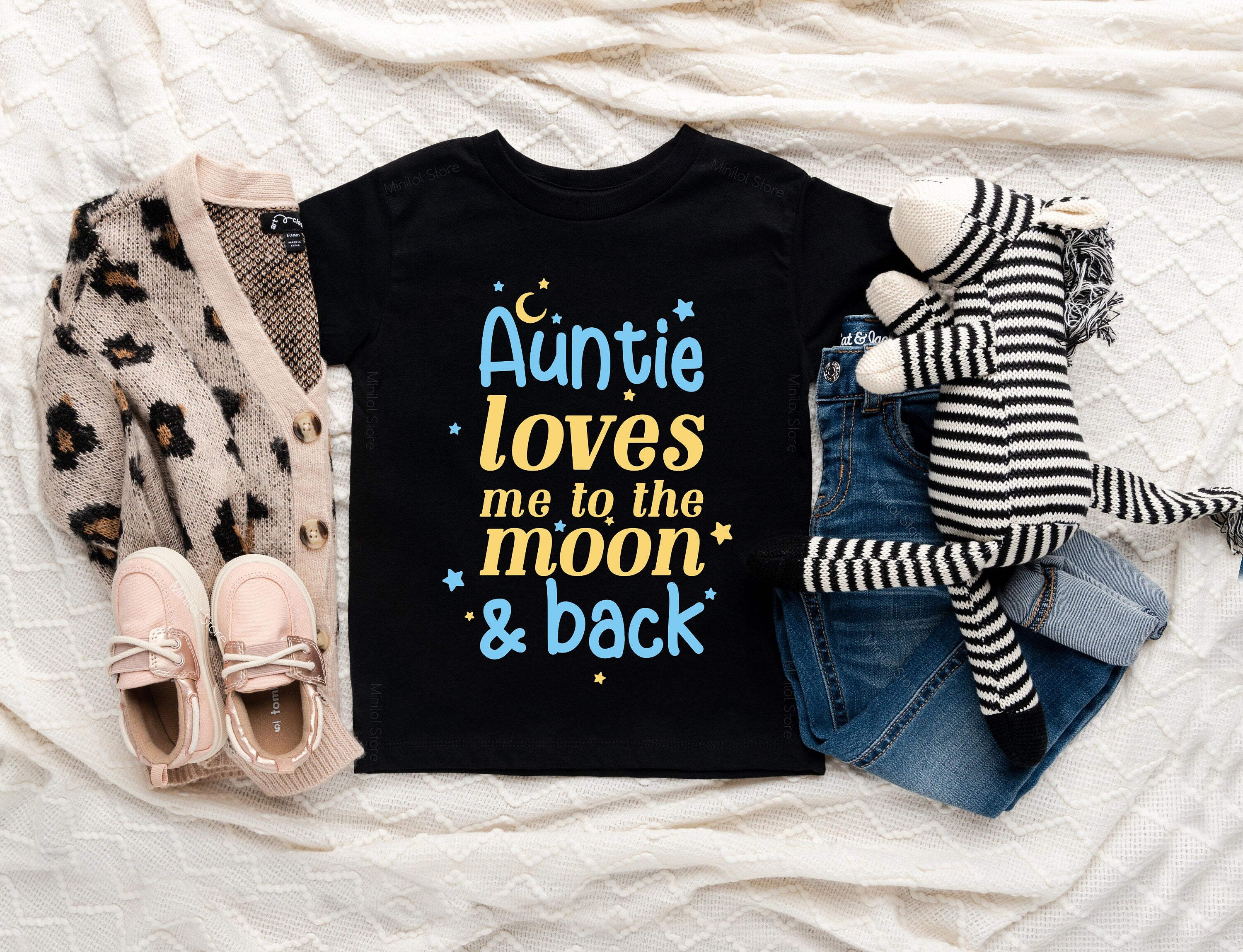 My Auntie Loves Me To The Moon And Back Shirt, Cute Aunt Shirt, Gift From Auntie