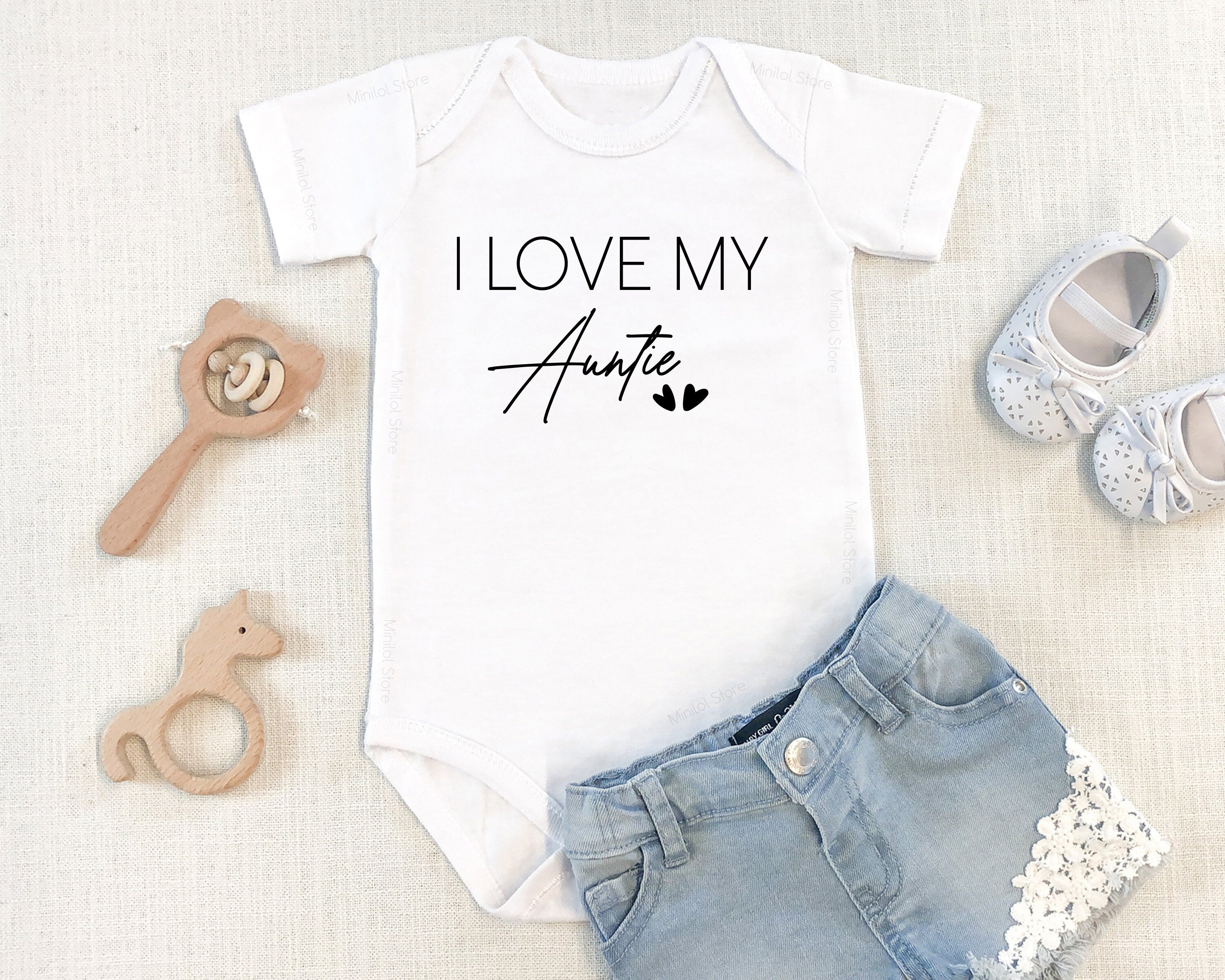 Aunt Baby Onesie® Cute I Love My Auntie Onesie® Aunt Shirt, Baby Aunt shirt, Gift For Nephew, Gift For Niece, Niece Shirt, Nephew Shirt