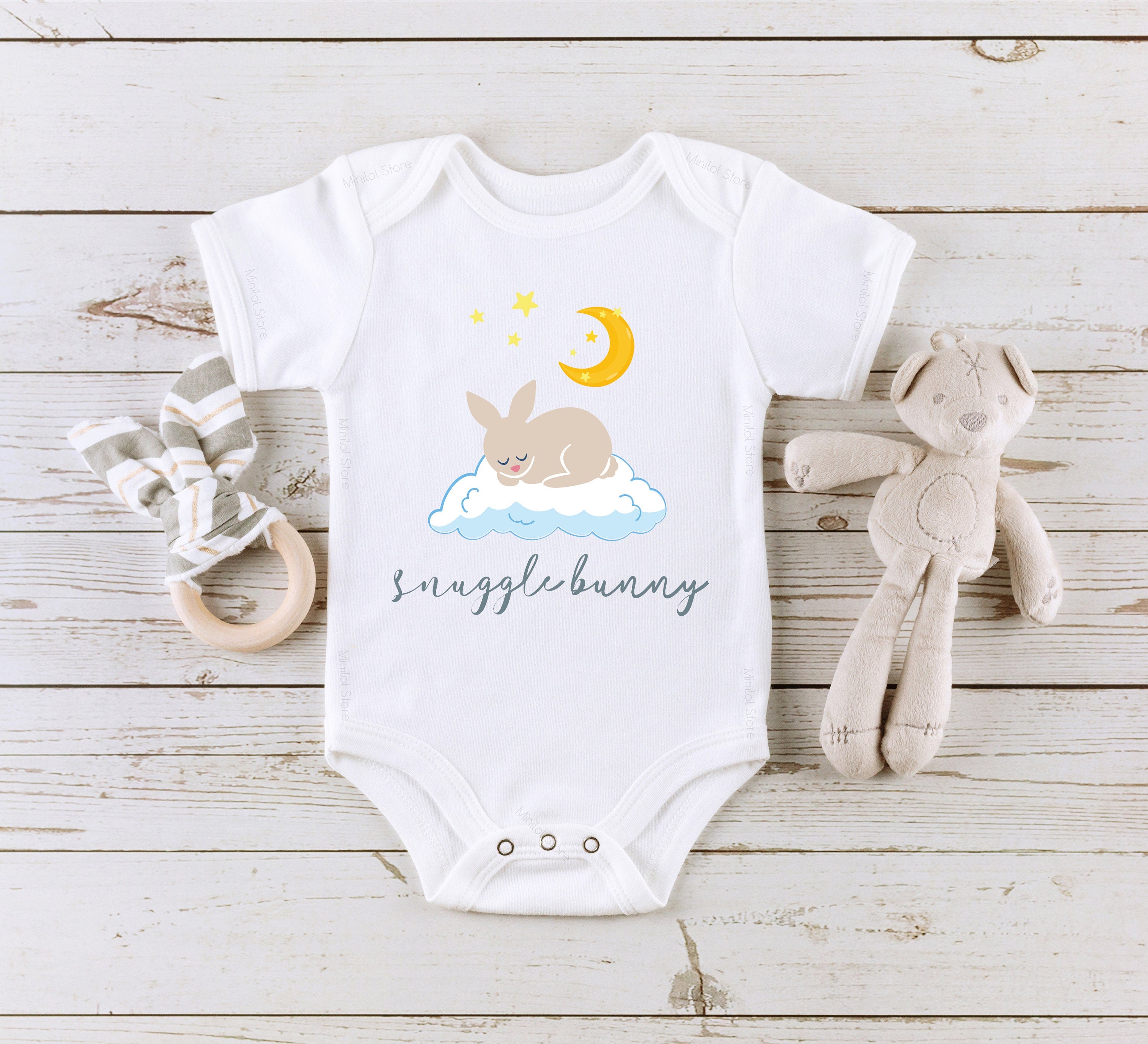 Snuggle Bunny Baby Girl Onesie® Cute Baby Girl Onesie®  Bunny Baby Girl Onesie® Baby Snuggle Buddy