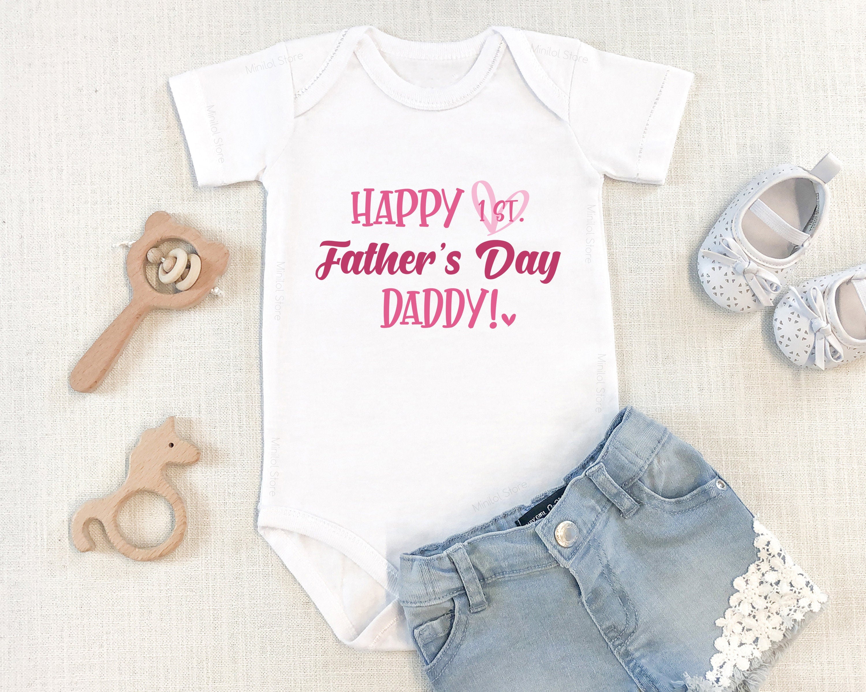 Fathers Day Onesie® 1st Happy Fathers Day Onesie® Baby Girl Onesie® First Fathers Day Bodysuit, Fathers Day Gift From Daughter