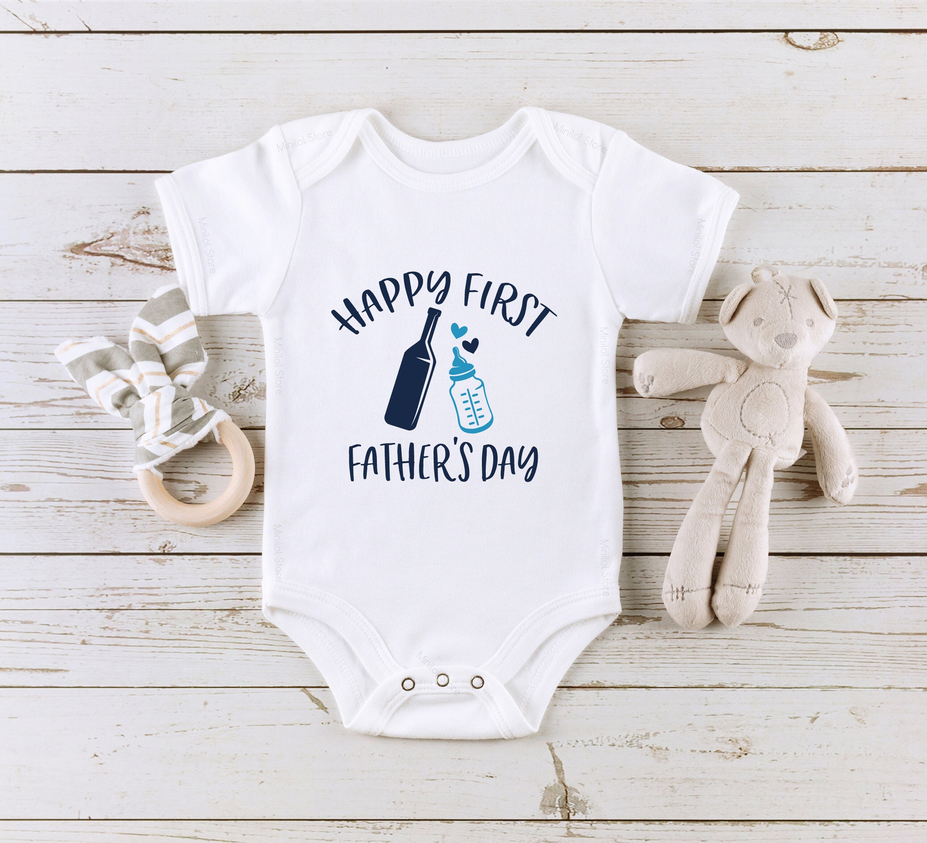 First Father's Day Onesie® Pregnancy Announcement Onesie® Gift For Dad, Beer Shirt, Happy First Father's Day Gift