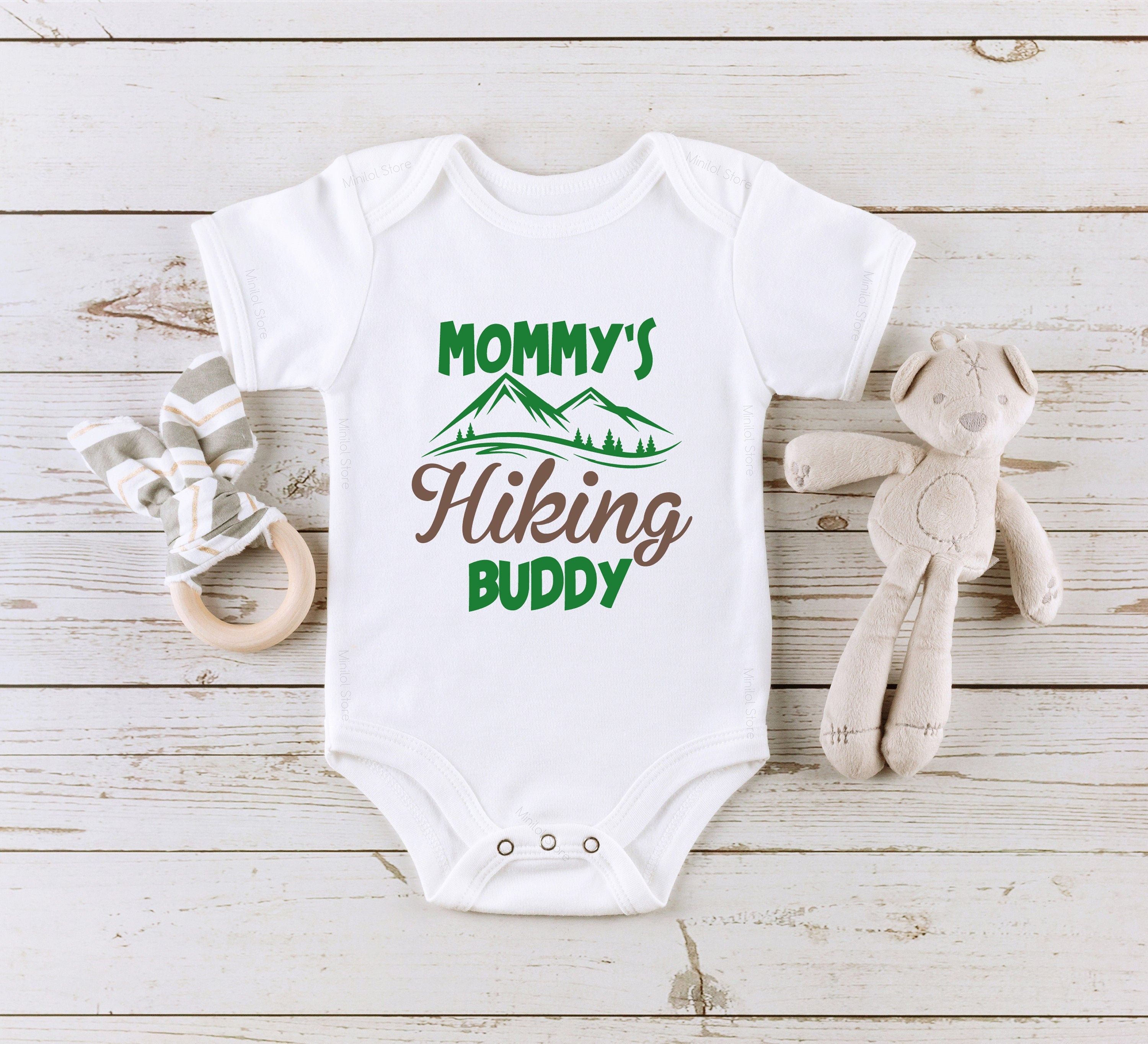 Hiking Onesie® "Mommy's Hiking Buddy" Onesie®Cute Onesie® Camping Onesie® Mothers Day Onesie® Mom Onesie®