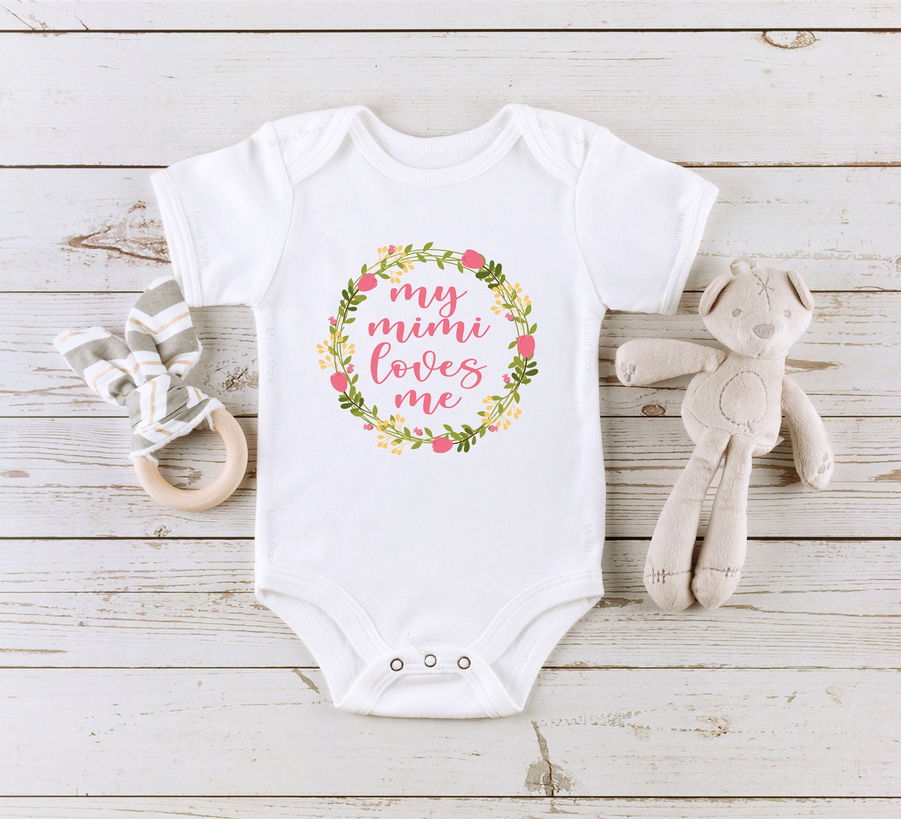 Mimi Onesie®, My Mimi Loves Me Baby Onesie®,Boho Baby Onesie®, New Mimi Baby Onesie® Cute Baby Onesie®