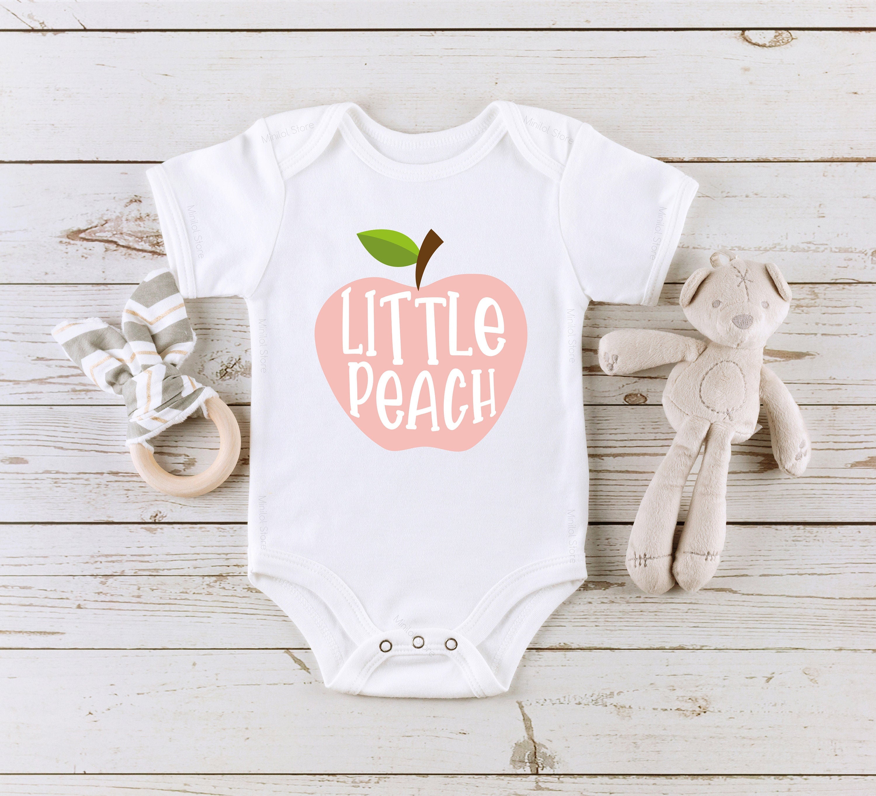 Peach Baby Onesie®, Cute Little Peach Onesie®, Hipster Baby Onesie®, Cute Southern Girl Onesie®, Fruit Baby Onesie®, Vegan Baby Onesie®