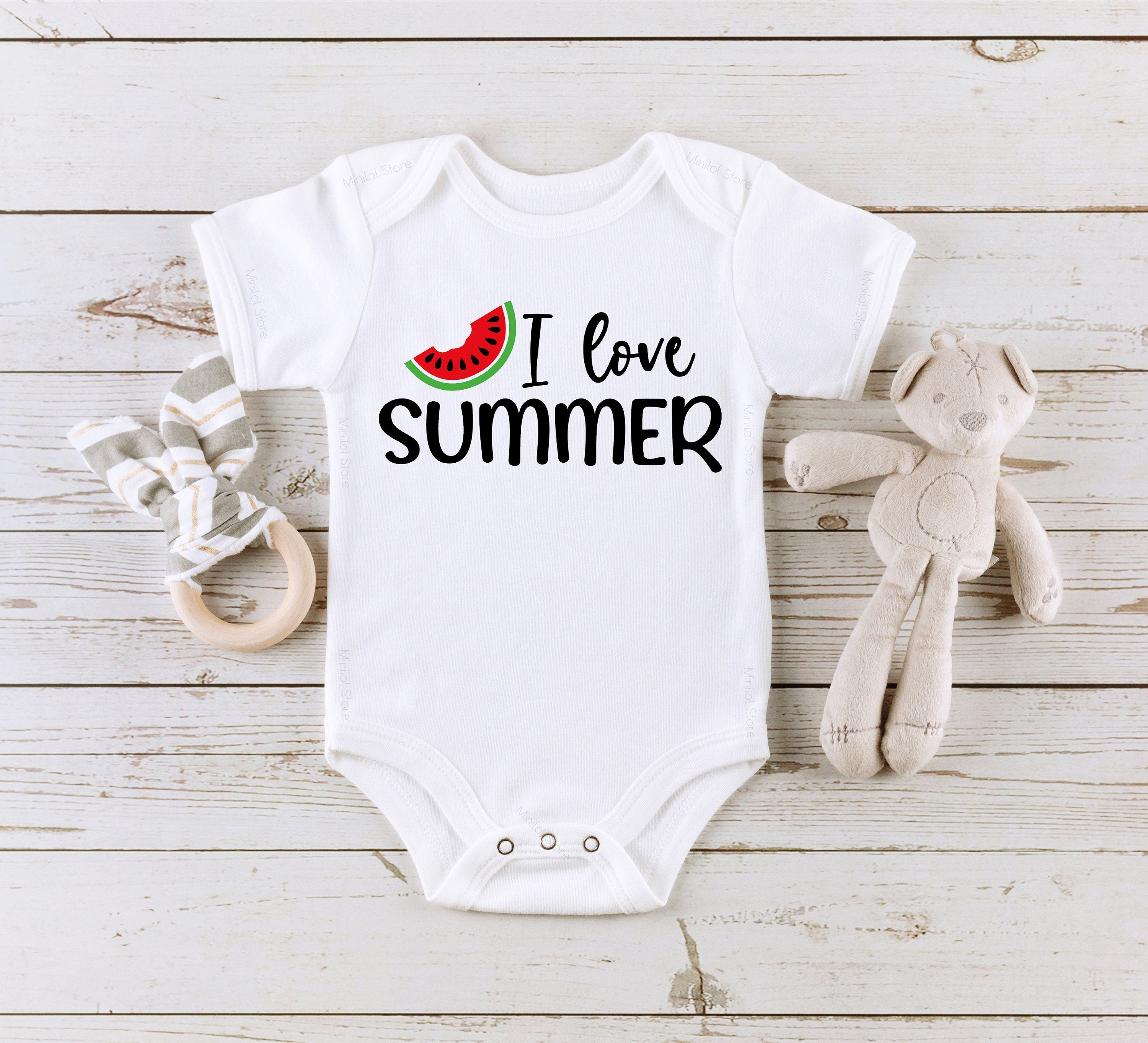 I Love Summer Baby Onesie® Cute Summer Shirt, Beach Vacation Unisex Baby Onesie®Or Toddler T-shirt