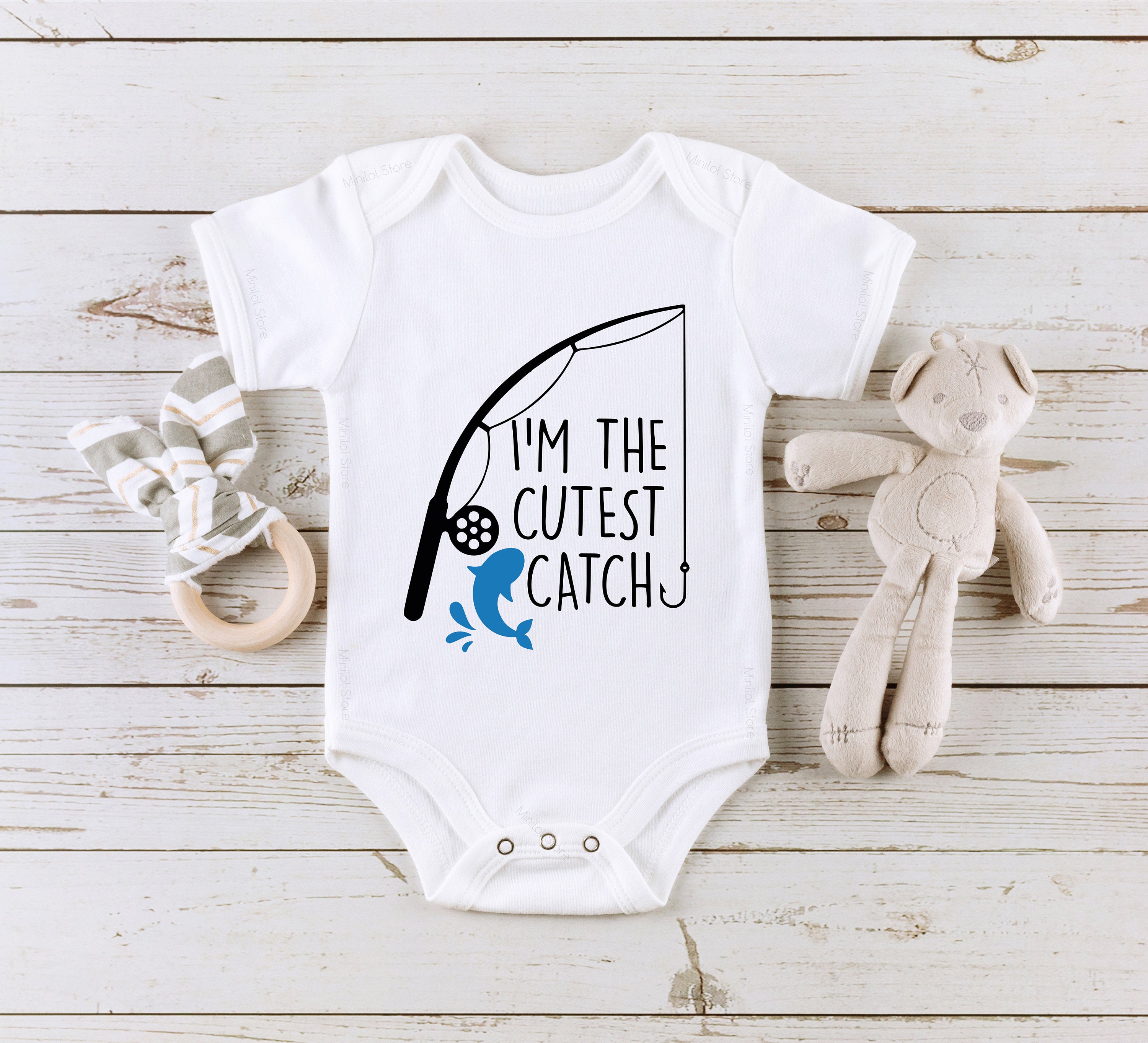 I'm The Cutest Catch Fishing Onesie® Baby Onesie® Baby Boy Onesie® Baby Onesie® Baby Shower Gift, Cute Baby