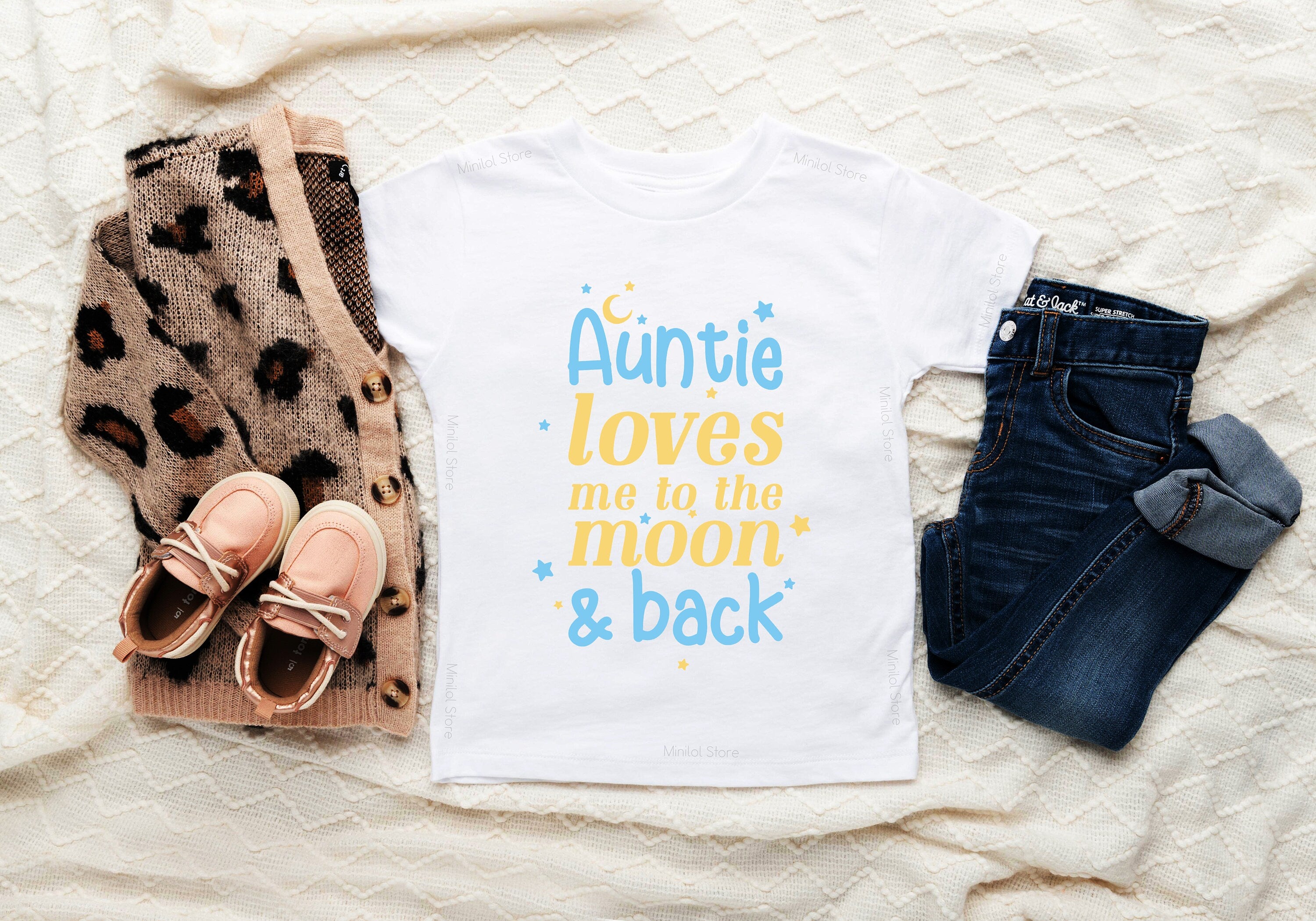 My Auntie Loves Me To The Moon And Back Shirt, Cute Aunt Shirt, Gift From Auntie