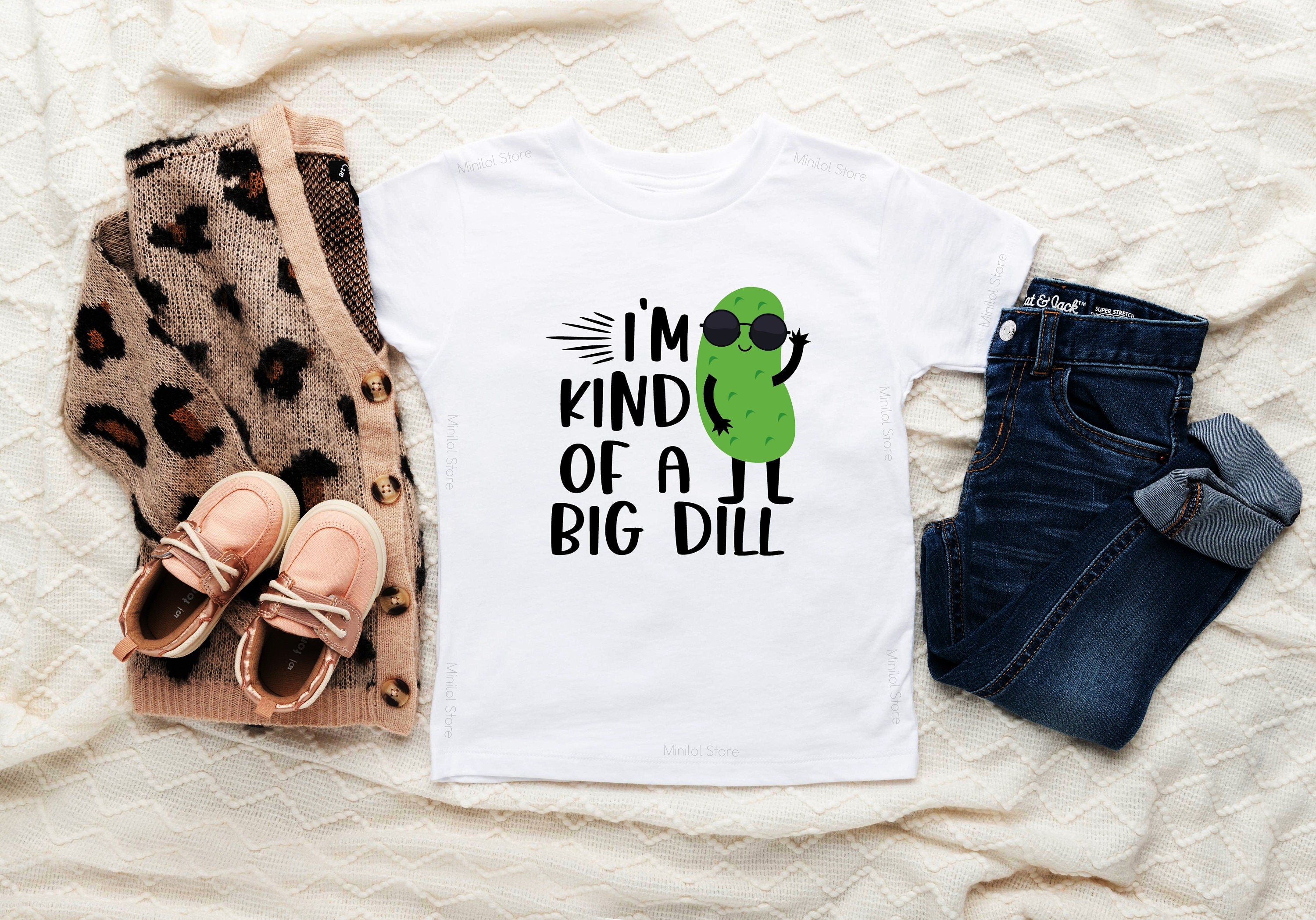 I'm Kind Of A Big Dill Shirt, Cute Toddler Shirt, Food Pun Kids Tee, Cute Pickle Kids Shirt