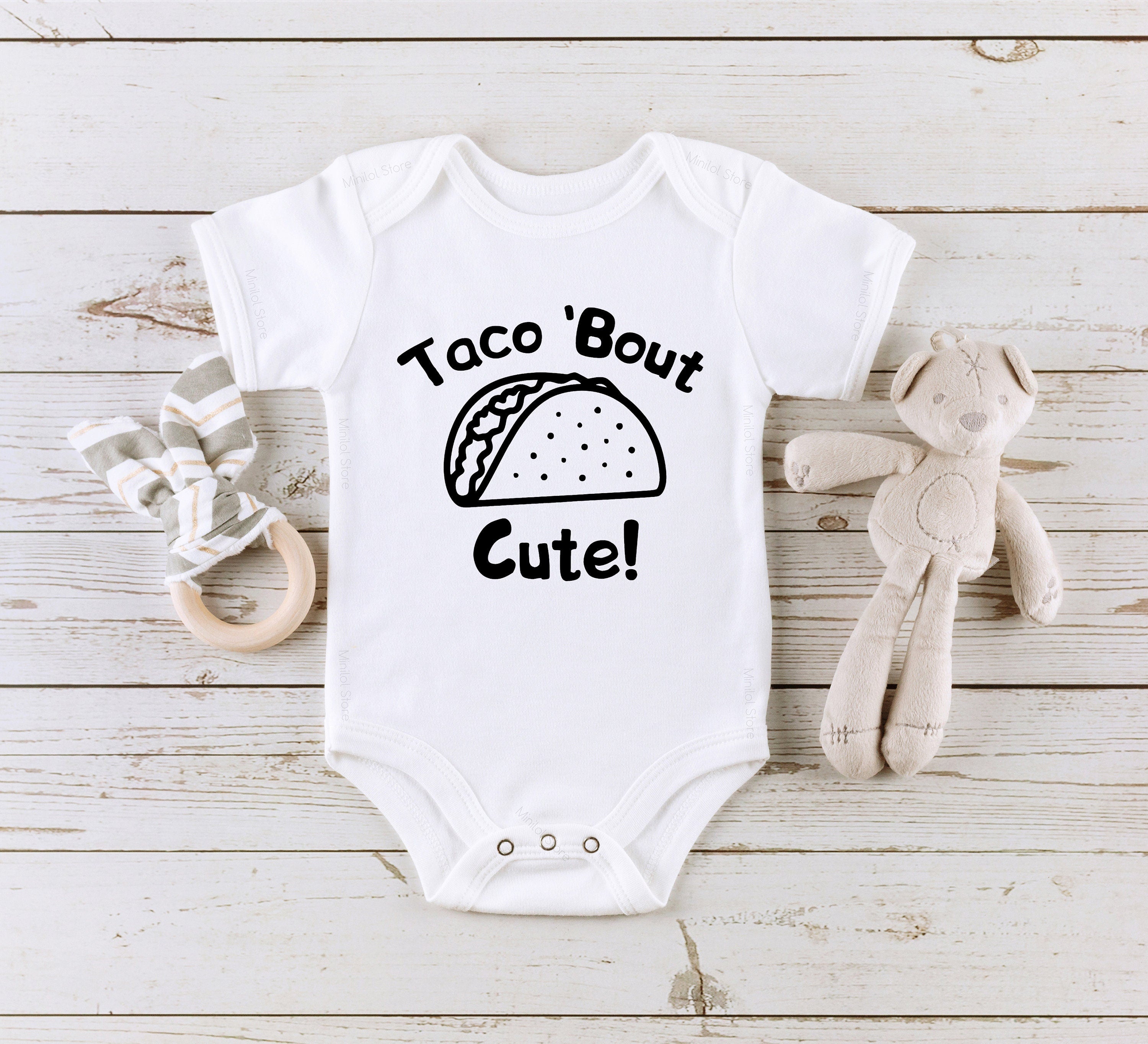 Taco 'Bout Cute Baby Onesie®, Cute Taco Onesie®, Mexican Baby Onesie®