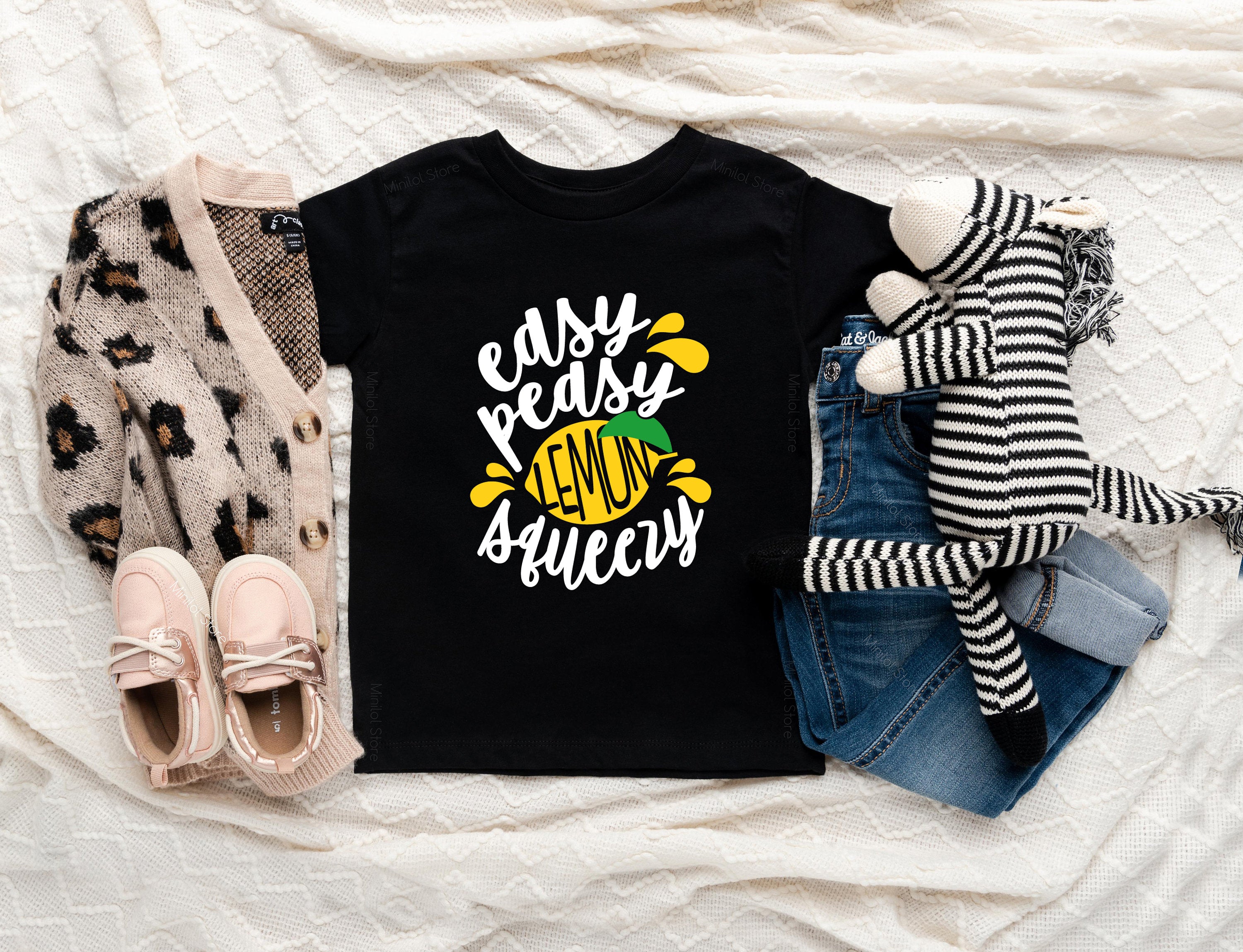 Easy Peasy Lemon Shirt, Funny lemon Kids Tee, Funny Fruit Toddler Shirt, Summer Kids Shirt