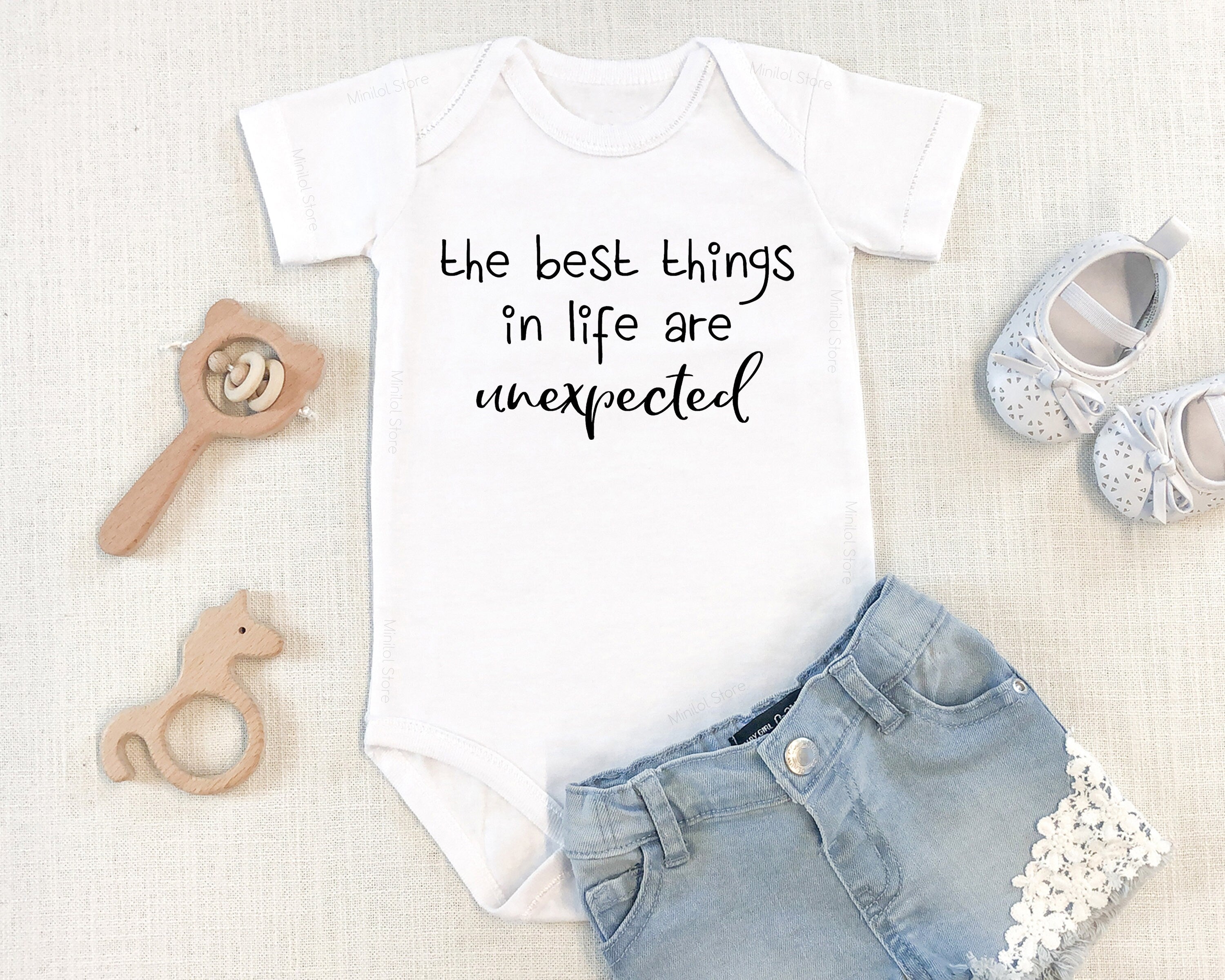 The Best Things In Life Are Unexpected Baby Onesie® Pregnancy Announcement Baby Onesie® Pregnancy Baby Reveal