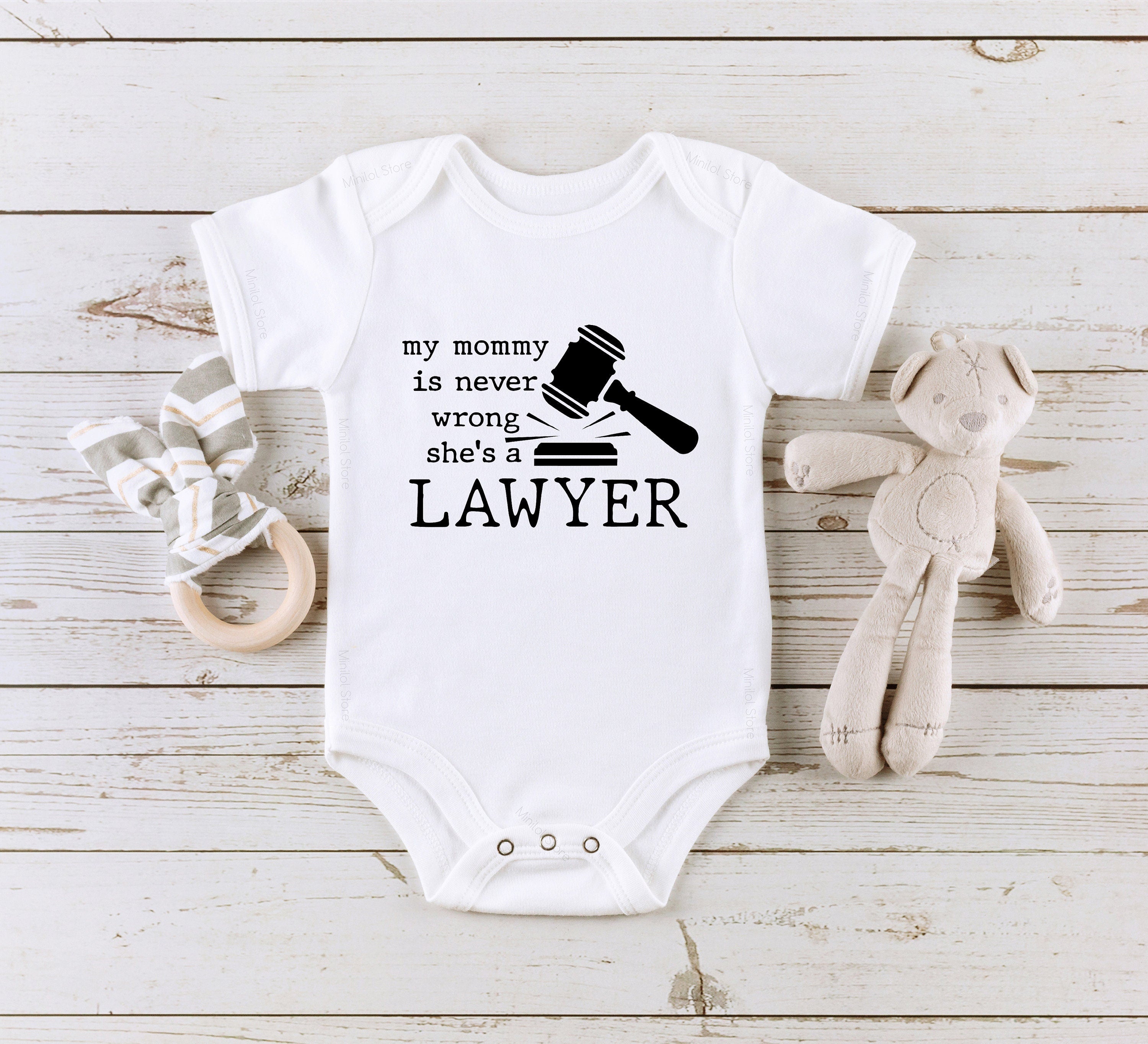 Never Wrong Lawyer Onesie® Lawyer Baby Gift, Cute Attorney Onesie® Attorney Baby Shower Gift, Lawyer Bodysuit, Attorney Mom Onesie®