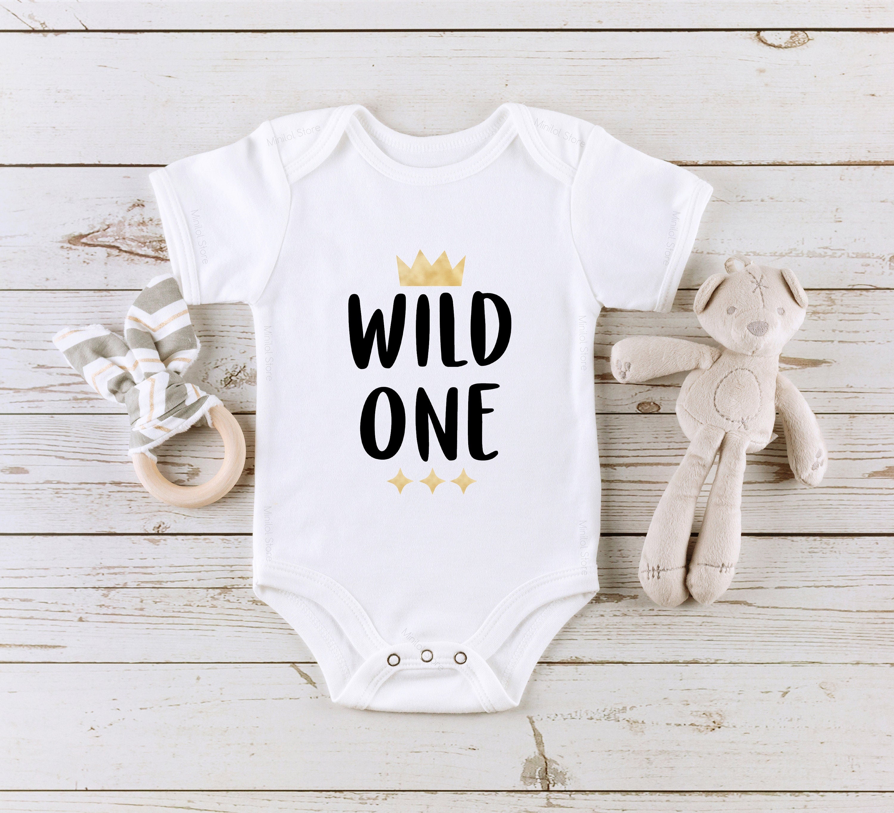 Wild One Crown Birthday Boy Onesie®, Wild One First Birthday Onesie® 1st Birthday Bodysuit, One Birthday Onesie®, 1st Birthday Onesie®