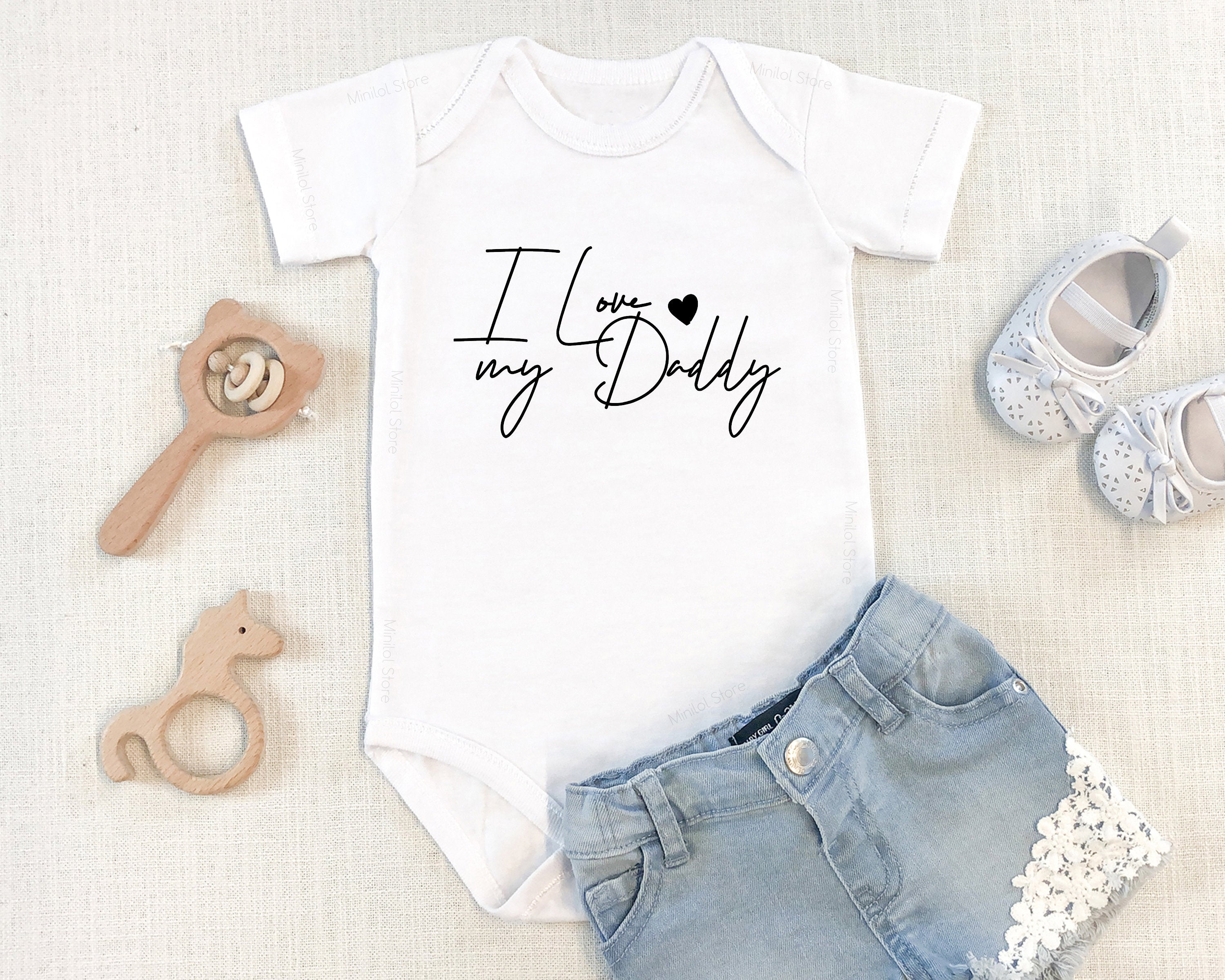 I Love My Daddy Onesie®, Hipster Baby Clothes, Dad Onesie® Unisex Baby Clothes, Gifts for Dads, Love Onesie® Father's Day Onesie®